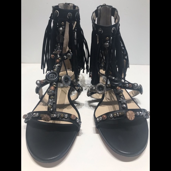 Jimmy Choo Shoes - Jimmy Choo flat gladiator sandal with fringe